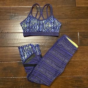 💜Gaiam Capri leggings & bra set size small